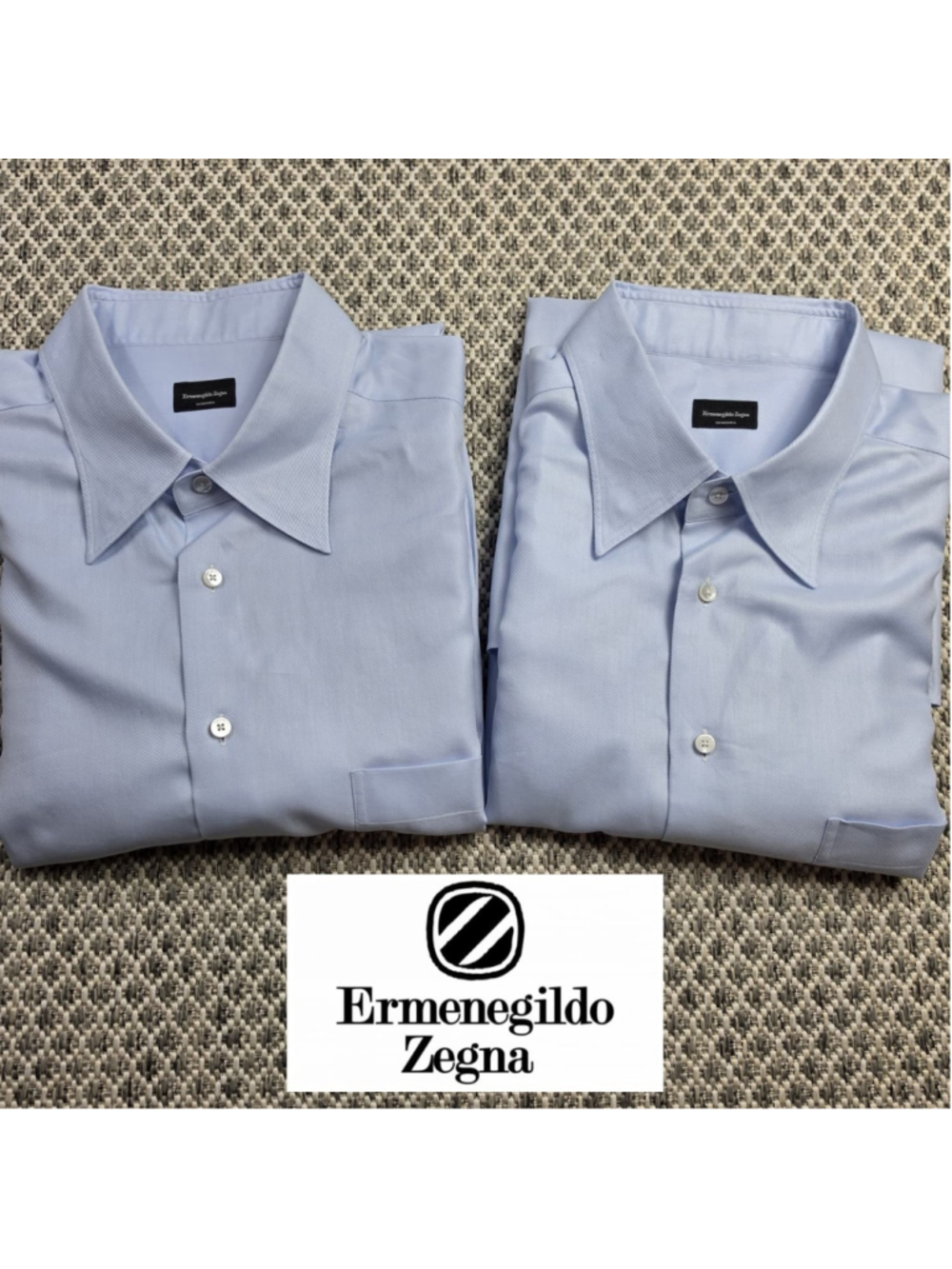 Ermenegildo Zegna Su Misura Dress Shirts Men’s Bundle 2 Blue Custom 51/36